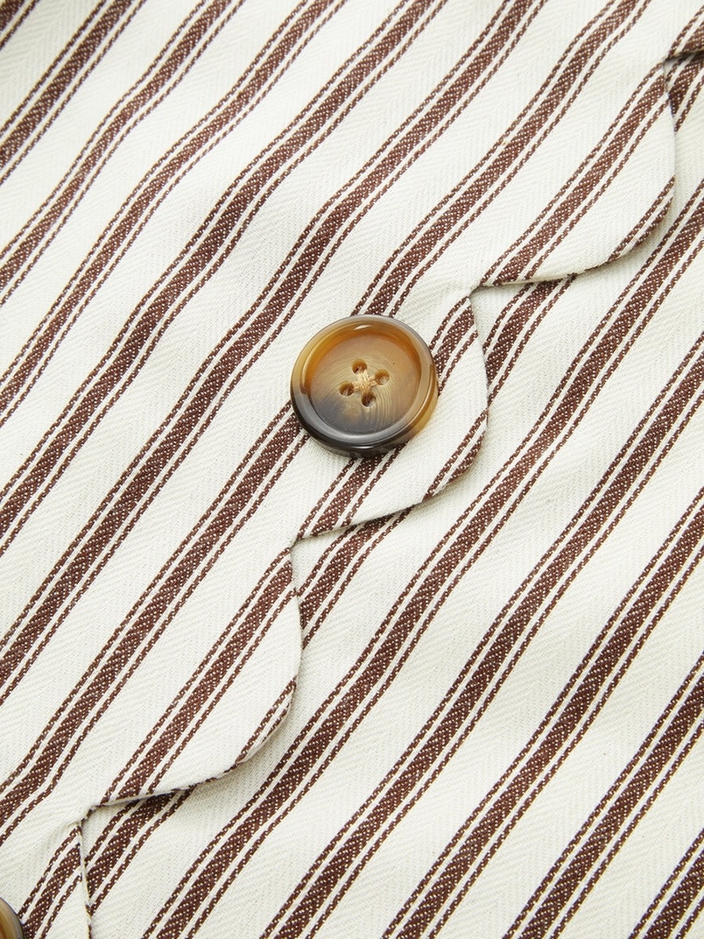 Commense Cream and Brown Striped Two-Piece Skirt Set - Picture 7 of 8